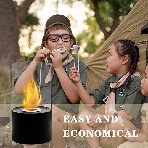 JSMY Black Bioethanol Fireplace, 29cm High Tabletop Fire Bowl Ethanol Fire Pit Bio Fireplace for Indoor Outdoor Home Garden Balcony Living Room D