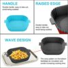 2 Piece Square Air Fryer Liners, 7.8" Air Fryer Silicone Basket, Reusable, Baking Mold, Replacement Baking Pan, for Air Fryer, Oven, Microwave (B