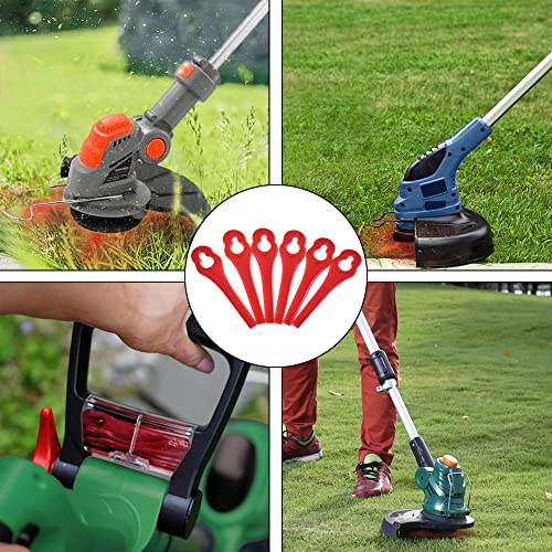 DHinkyoung 50 Pcs Plastic Grass Trimmer Blades, Durable Lawn Mower Replacement Blades Compatible with Terratek Cordless Strimmer 18V/20V, TTCGT18