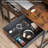 ODK Computer Desk with Drawers, Office Desk with Storage & Shelves, Work Writing Desk with Monitor Stand Shelf, Rustic Brown Home Office Desks fo