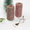 AUERVO 100M Christmas Twine, Green Red and White String Cotton Wrapping Twine For Christmas Packing Gift Wrapping String Decorations