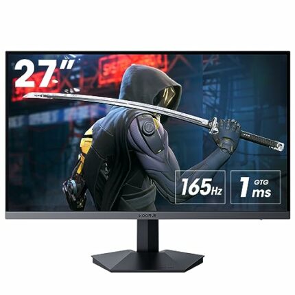 KOORUI 27 Inch FHD Gaming Monitor 165 Hz, IPS, 1ms, DCI-P3 90% Color Gamut, Adaptive Sync, (1920x1080P, HDMI, DisplayPort) Black