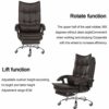 n/a Reclining Office Chair with Lumbar Support Ergonomic Adjustable Seat Height and Back Recline Desk and Task Chair (Color : Brown)