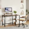 HEEYUE Computer Desk, Industrial Writing Desk with 2-Layer Storage Shelves and Headphone Hook, PC Laptop Table with Monitor Stand,Gaming Desk for