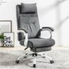 MU Swivel Office Chair with Adjustable Height Headrest Executive Chairs Home Office Furniture Swivel Office Chair Faux Leather Computer Desk Chai