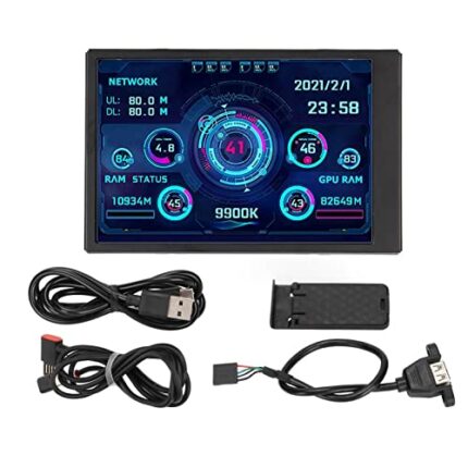 Pilipane 3.5in IPS USB Mini Screen,PC Sensor Panel Display,Version Computer Temp Monitor,AIDA64 PC CPU RAM Data Monitor PC Sensor Panel Display T
