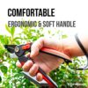 AlpineReach Bypass Secateurs for Gardening, Plant Cutting Clippers with Sharp High Carbon Steel Blade, Ergonomic Adjustable Soft Handle for Small