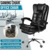 SDFGH Office Executive Massage Chair Adjustable Rotating Lifting PU Leather Computer Gaming Chair Reclining Armchair with Footrest