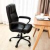 CZDYUF Executive Office Chair Wide Seat Swivel Rolling Chair Ergonomic Desk Computer Chair High Back & Lumbar Support Arms for Home Office Black