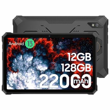 Blackview Rugged Tablet Active 8,10.36 Inch Android 13 Tablets 22000mAh Large Battery, 12GB+128GB/SD 1TB Waterproof Tablet, 16MP+13MP Camera,Octa