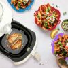 ZHONYEE 2 Pack Square Air Fryer Silicone Liners, Reusable Heat-Resistant and Food Safe Air Fryer Accessories, Easy Cleaning, Top 8.6 Inch Bottom