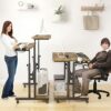 Panta Mobile Standing Desk, Adjustable Rolling Desk with 3 Desktops, Portable Desk for Laptop with Desk Cup Holder, Home Office Mobile Desk Porta