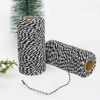 AUERVO 100M Christmas Twine, Black and White String Cotton Wrapping Twine For Xmas Packing Gift Wrapping String Decorations DIY Crafts and Handma