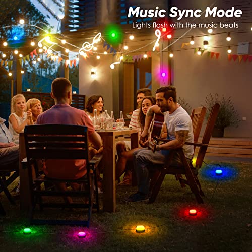 Potuem Ground Lights for Garden, 15 Pack Electric Garden Lights with APP Control and Remote Control, Waterproof Outdoor Pathway Lighting with 213