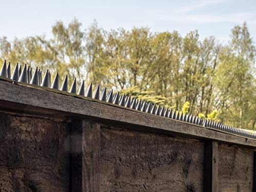 Prikkastrip Eco Fence Wall Spikes Garden Security Anti climb cat/intruder deterrent (5m, Grey)