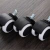 SBTXHJWCGLD 5pcs Furniture Casters Pu Swivel Castor Wheel,48mm Furniture Caster,360 Degree Rotating Castor With Brake Lock,with Mounting Rod,for