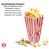SUL Plastic Red & White Striped Classic Popcorn Holder for Movie Night Candy Container, Sweets Food Snacks Holders, Birthday Sleepover Party Trea