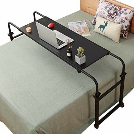 MILECN Overbed Table Height Adjustable Portable Desk Home Office Study Table Workstation Gaming Table
