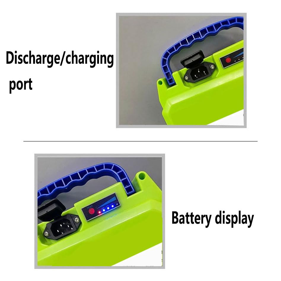 FARUTA 24V/ 36V/ 48V Electric Lawn Mower Lithium Battery Tea Harvester Hedge Machine Garden Tools Battery with Charger + Battery Display,24V,12Ah