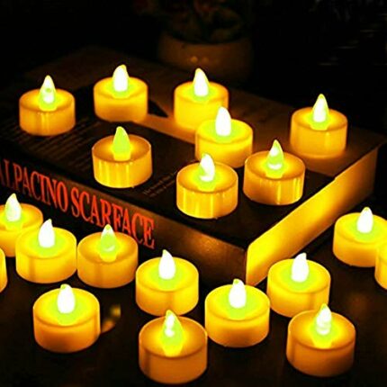 Chipark LED Tea Lights Candles, 50 Pack Flameless Candle Lights Battery Operated Realistic and Bright Led Tea Lights Perfect for Valentines Day,