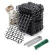 12PCS Cat Scat Mat with Spikes, Cat Animal Spikes Repellent Deterrent Mat Plant Prickle Strip Dig Stopper with 12 Nails and 20 Cable Ties for Ind