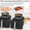 2Pcs Air Fryer Rack Compatible with Ninja Food Dual Zone Air Fryer [AF300UK] [AF400UK] 2 Drawers, 304 Stainless Steel Dual Air Fryer Accessories,