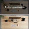 Fenge Monitor Stand 42cm Wood Computer Monitor Riser for Laptop/PC/Printer/TV Screen, with Eco Cork Leg, Home Office Desk Organizer Stand, Oak