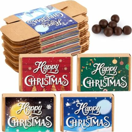 8 Pieces Happy Christmas Seed Boxes Not Include Seed Bombs Christmas Stocking Fillers Garden Gifts for Bees, Butterflies and Garden Wildlife