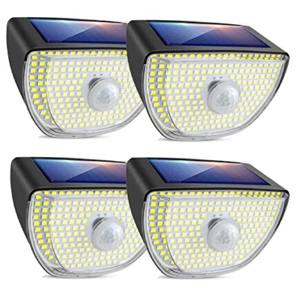ZFITEI Upgraded Solar Lights Outdoor Garden, 200 LED Solar Lights, IP65 Waterproof Solar Security Light Outdoor Motion Sensor,280ºWide Angle Gard