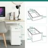 YITAHOME Fully Assembled 3-Drawers Rolling File Cabinet - Lockable Drawers, Home Office Mobile Filing Cabinet with Wheel, Under Desk File Cabinet