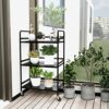 HDANI 3 Tier Rolling Cart,Heavy Duty Multifunctional Metal Frame-Supports 40 Lbs Per Tier,Rolling Cart with 2 Lockable Wheels for Office,Home,Bed