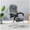 WALNUT Ergonomic Office Recliner Chair with Lumbar Support Modern Simple Leisure Chair Study Chair Fabric Office Chair Bow Chair (Color : Gray)