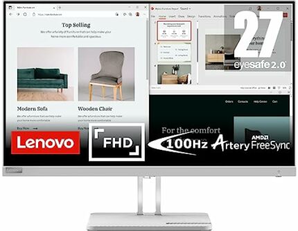 Lenovo L27e-40 27 Inch PC Monitor | FHD, 1080p, 100Hz, 6ms, WLED, HDMI, VGA