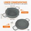 2 x Premium Air Fryer Silicone Liner - Collapsible Silicone Air Fryer Liner - Trusted British Brand - Reusable Essential Air Fryer Accessories -