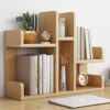 BCLGCF Desktop Bookshelf Desk Storage Organizer, Display Shelf Rack Countertop Bookcase, Open Shelves for Bedroom Living Room Office, Home Decor