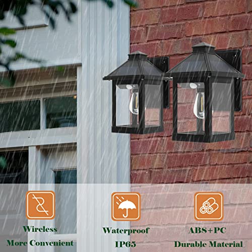 Nodfens 2 Pack Solar Lights Outdoor Garden, Solar Security Lights Outdoor Motion Sensor with 3 Modes, IP65 Waterproof Security Lights Outdoor Mot