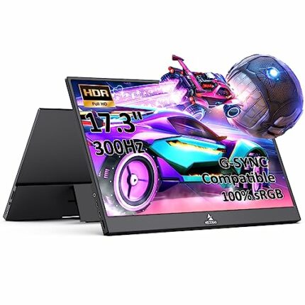 NexiGo 300Hz 17.3 Inch Portable Monitor (NG17FGQ-S), FreeSync, G-SYNC Compatible, FHD IPS Gaming Display, Dual Speakers Eye Care Screen with HDMI