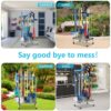 Garden Tool Organizer, Garage Tool Rack Storage and Organizer with Wheels for Garden, Shed, Garage - Stainless Steel (medium)