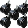 GTYT 5X Office Chair Swivel Casters Wheels,Replaceable Furniture Caster 50mm 2in PA Wheels,Computer Chair Castors,Universal Swivel Chair Wheels,P