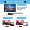 WAVLINK USB 3.0 / USB C Universal Dual Display Docking Station Support HDMI and DVI/VGA/HDMI with 6 USB Ports,Gigabit Ethernet and Audio Jack for