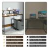 WALNUT Computer Desk Writing Workstation W/Movable Storage Rack & Shelf For Home Office