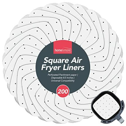200pk Square Air Fryer Liners Disposable | 8.5 Inch | Perforated Air Fryer Parchment Paper Liners | Air Fryer Paper Liners | Air Fryer Liners Squ