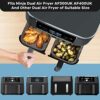 2 Pcs Silicone Air Fryer Liner for Ninja AF400UK AF300UK, Air Fryer Accessories for Ninja Dual Air Fryer 9.5L, Reusable Airfryer Liners for Tower