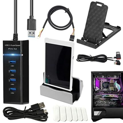 Eolaks PC Temperature Display, Small Secondary Screen Monitor for Computer, 3.5 Inch IPS USB Auxiliary Screen Horizontal and Vertical Screen Free