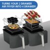 12 PCS Dual Air Fryer Accessories Including Pizza Pan,Stainless Steel Holder & Skewer Rack,Egg Bites Mold,Food Tong,etc.for Ninja Foodi AF300UK,A