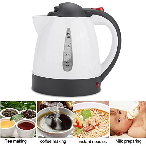 Raguso Portable Stainless Steel 1000ml 24V Travel Car Truck Kettle Fast Hot Water Heater Bottle for Tea Coffee Making Fast Warmer for Home Party