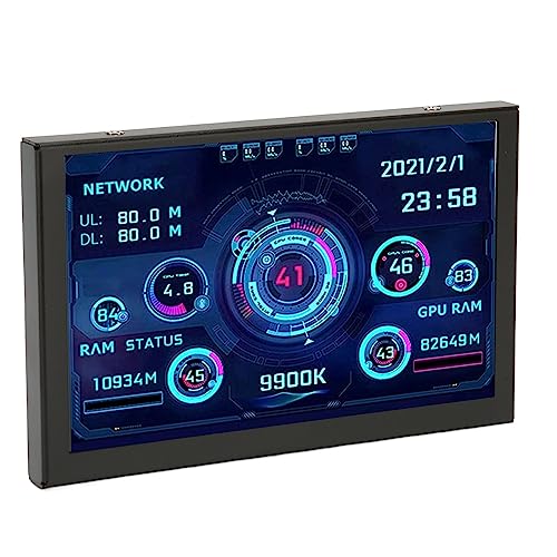 Bewinner 5 inch IPS USB Mini Screen AIDA64 PC CPU RAM HDD Data Monitor, PC Sensor Panel Display PC Temperature Display for PC ARGB Computer Case