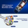 BioloMix Handheld Blender, Stainless Steel Hand Stick Blender, 4-In-1 Hand Blender with Egg Whisk, 600ml Beaker & 500ml Chopper Bowl for Smoothie