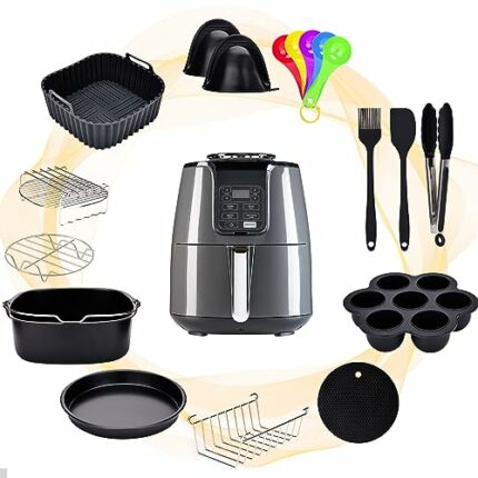 Air Fryer Accessoires Round, Reusable Air Fryer Liners Sets for Ninja Tower COSORI Tefal Philips Gourmia, Air Fryer Schedule Square Air Fryer Acc