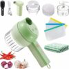 4-In-1 Handheld Food Processor Multifunctional Food Chopper Kitchen Tool Type-C Rechargeable Flesh Blender Waterproof Mini Food Processor Vegetab